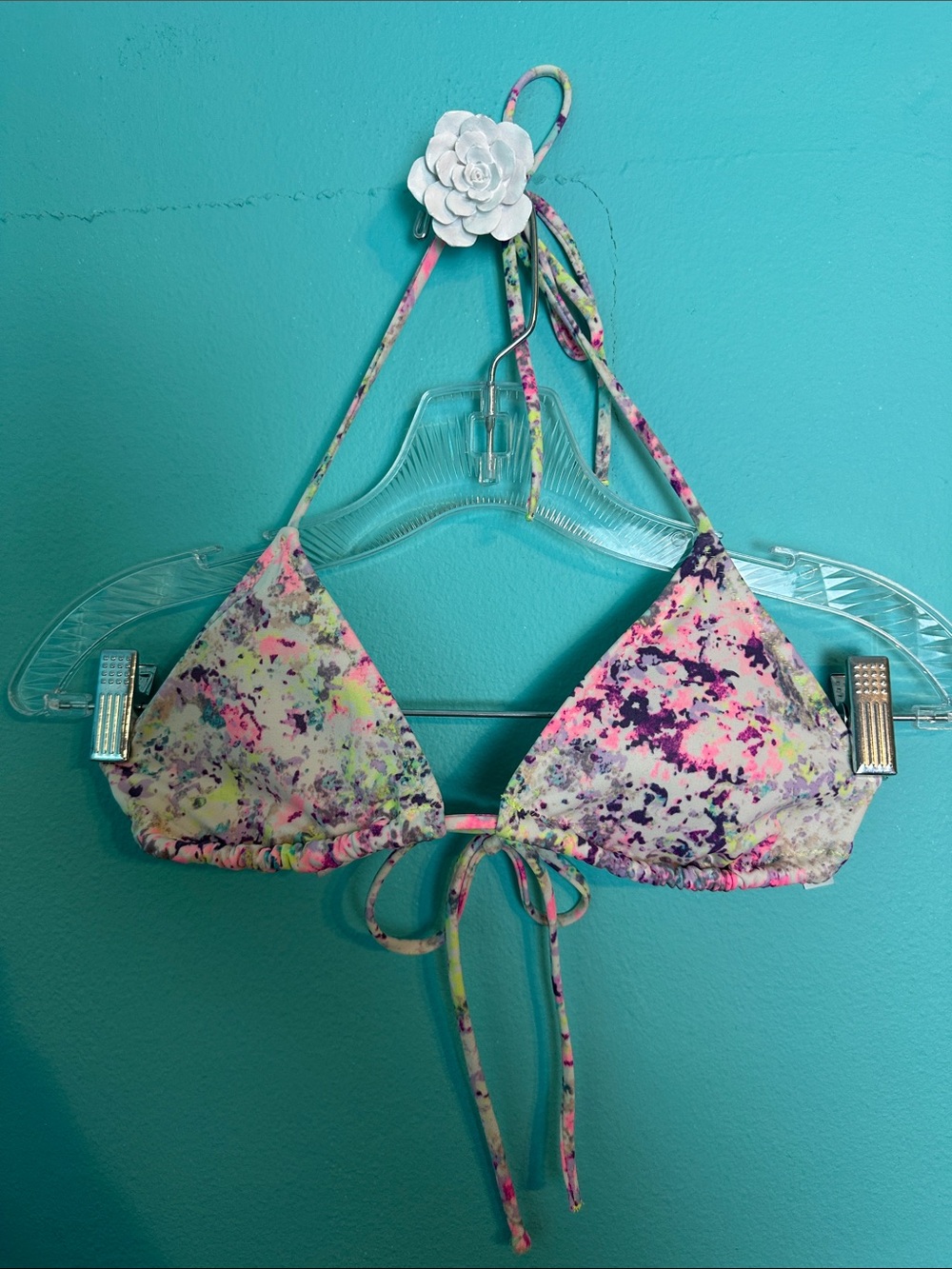 Victoria’s Secret Watercolor Triangle Halter Bikini Top M